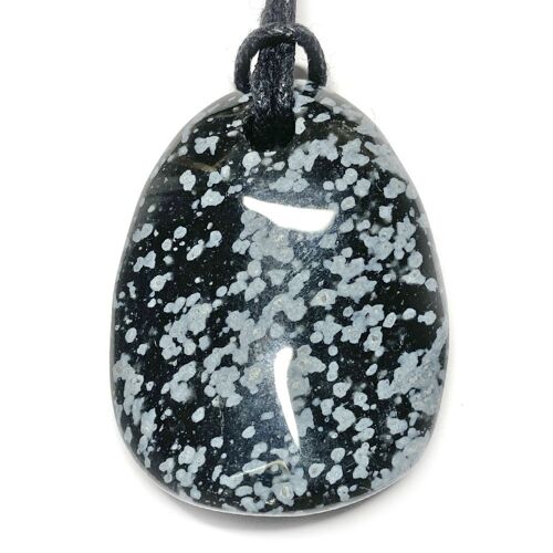 Pendentif Pétale en Obsidienne Neige