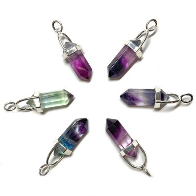 Pendentif Pointe de Fluorite Multicolore