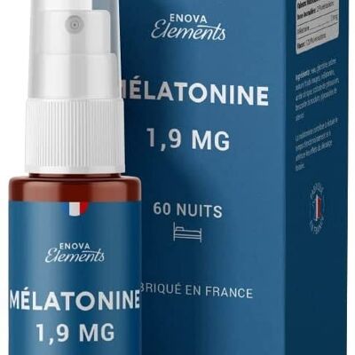 MÉLATONINE 1,9MG SPRAY | Endormissement, Sommeil, Jetlag | Complement Alimentaire pour Dormir 100% Naturel | 60 nuits de Sommeil | Goût Fruits Rouges | Fabriqué en France