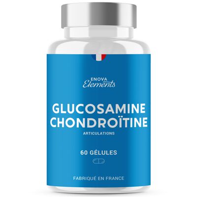 GLUCOSAMINE + CHONDROÏTINE | Articulations douloureuses, Mobilité | 60 gélules | Complement alimentaire | Fabriqué en France | Glucosamine chondroïtine