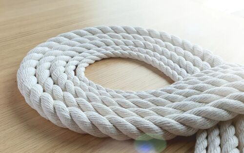 Macrame Cord Rope NATURAL Twine 3 ply Twisted 10m length of 8mm 10mm 12mm 14mm 16mm 3 strands cotton cord string