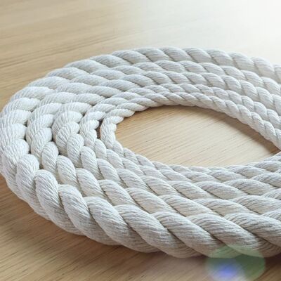Cordón de macramé Cuerda NATURAL Twine 3 capas Trenzado 10 m de longitud de 8 mm 10 mm 12 mm 14 mm 16 mm 3 hebras cordón de algodón