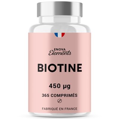 BIOTIN – 1-Jahres-Vorrat 365 Tabletten – Haare, Nägel, Haut – Hergestellt in Frankreich