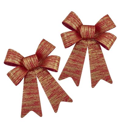 Pack of two shiny decorative bows 16 cms.