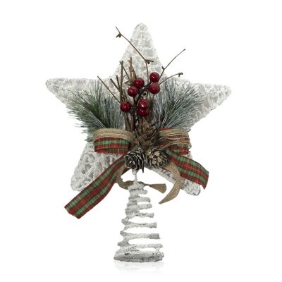 Stella dell'albero di Natale con base in filo.