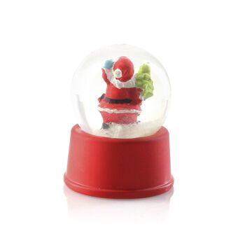 Boule de Noël SASKY avec liquide à l'intérieur avec motif Père Noël enneigé 3