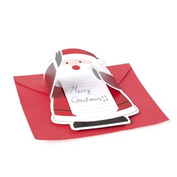 POXTAL Pack 10 pcs Lettre pour les cadeaux de Noël avec enveloppe rouge avec motif Père Noël 2
