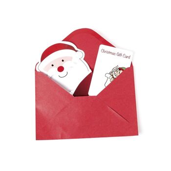 POXTAL Pack 10 pcs Lettre pour les cadeaux de Noël avec enveloppe rouge avec motif Père Noël 3