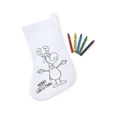 Chaussette conçue pour être colorée avec des crayons.