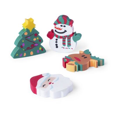 FLOP Radiergummi-Set mit originellen Weihnachtsmotiven.