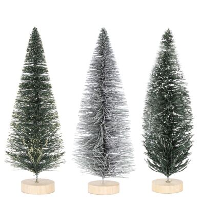 Pack de 3 sapins de Noël 30cm. Dessins assortis.