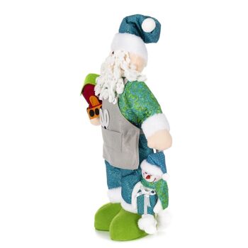 Figurine Père Noël avec train et bonhomme de neige, 50cm. 2