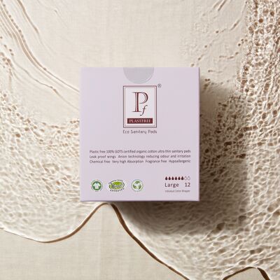 PLASTFREE Organic & Plastic free pads LARGE x 12
