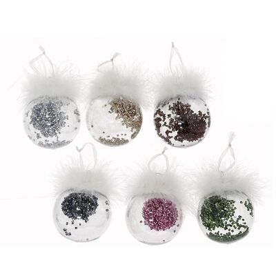 PACK 6 BOULES DE NOËL BLANCHES 8CM 6STD