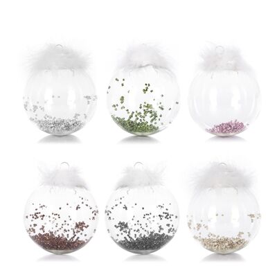 Pack of 6 Christmas balls with beads.