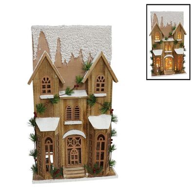 MAISON DE SIBÉRIE NATURELLE 20 LUMIÈRES 35X9X60 CM
