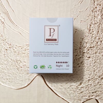 PLASTFREE Organic & Plastic-free pads NIGHT x 12
