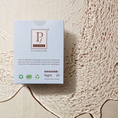PLASTFREE Organic & Plastic-free pads NIGHT x 12