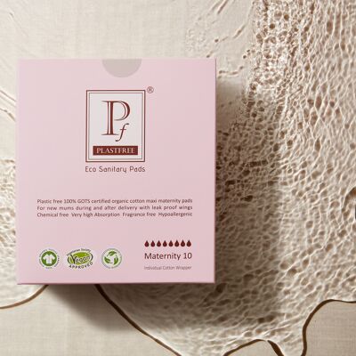 PLASTFREE Organic & Plastic-free MATERNITY sanitary pads x 12