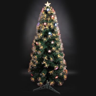 FIBER OPTIC TREE WITH STAR W/LIGHT 60CM GREEN