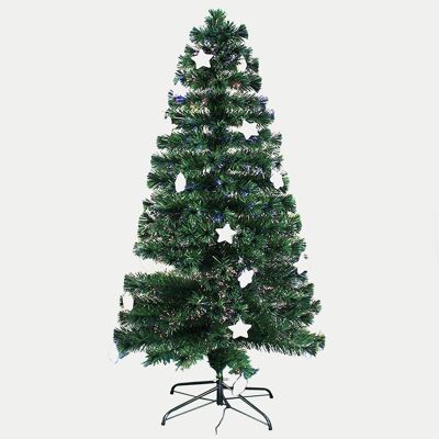 ÁRBOL DE FIBRA ÓPTICA CON ESTRELLA C/LUZ 180CM