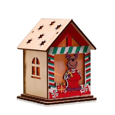Pendant3 wooden house Reindeer