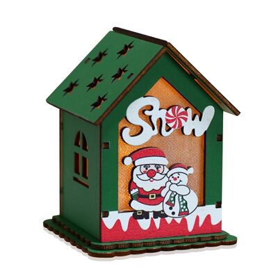 Hanging3 wooden house Santa Claus