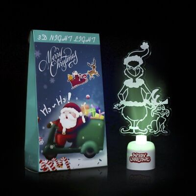 Lámpara Led Navidad acrílica 15cm. Diseño Elfo. Con música navideña.