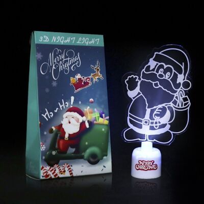 Acryl-Weihnachts-LED-Lampe. Weihnachtsmann-Design 15cm. Mit Weihnachtsmusik.