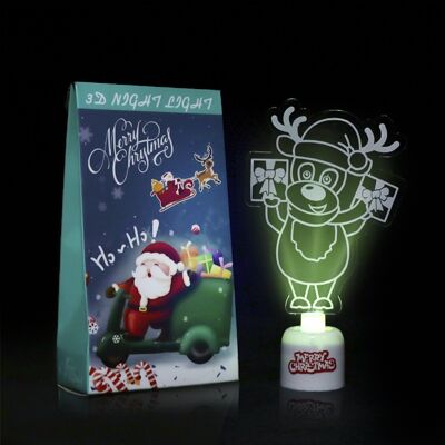 Lampe LED de Noël en acrylique. Conception de renne 15cm. Avec la musique de Noël.