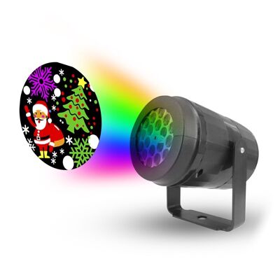 Proyector interior luz láser con 16 motivos navideños.