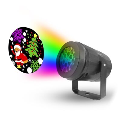 Interior laser light projector with 16 Christmas motifs.