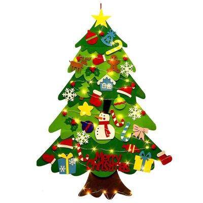 Plush Christmas Tree With decorations and LED lighting for wall of approx 1 Mtr.