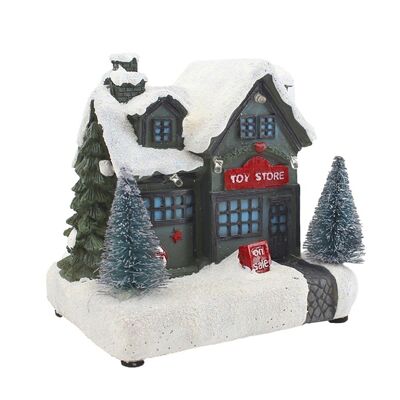 Christmas Decorated LED Lighted House Toy Shop