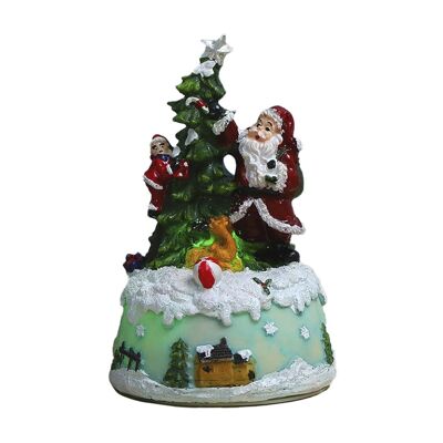 Christmas decorated LED illuminated musical house Santa Claus