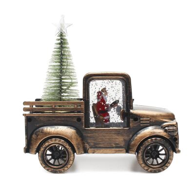 Camion de transport du Père Noël avec arbre de Noël, lumière LED.