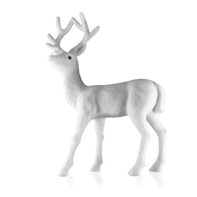 White rigid foam reindeer. Length 25 high 33cm.