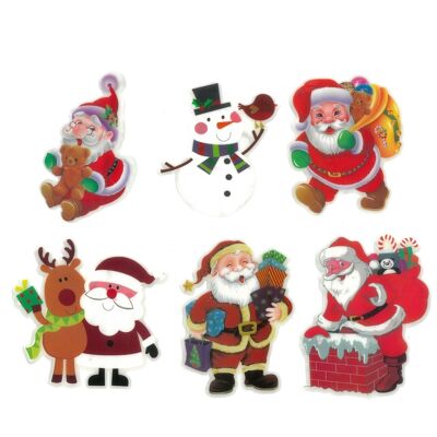 Pack de cuatro pegatinas diseño navideño 20 cms. 6 diseños aleatorios.