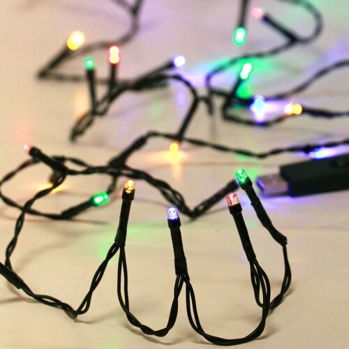 LUCES MICRO 100L LED COLOR CON USB CABLE VERDE INTERIOR 7.95M (24)