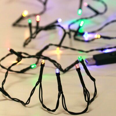 MICRO LIGHTS 100L LED COLOR WITH USB INTERIOR GREEN CABLE 7.95M (24)