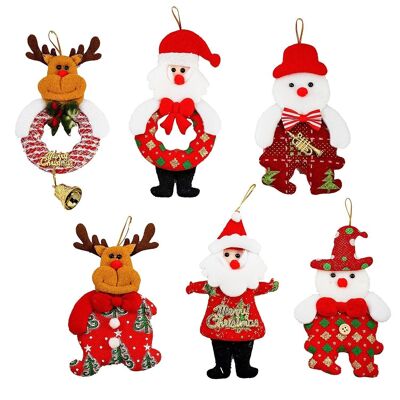Pack of 6 units hanging Christmas shapes.