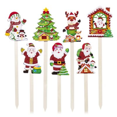 Decoración navideña de cartón pluma con estaca, 68cm. 7 diseños aleatorios.