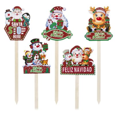 Foamboard Christmas decoration with stake, 68cm. 5 random designs.