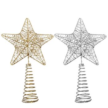 Topper design étoile de Noël 30cms. couleur aléatoire.