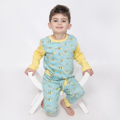 Pijama de jersey de algodón orgánico para niños de Busy Bees