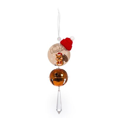 Pendentif de Noël avec chapeau et cloche. 26cm.