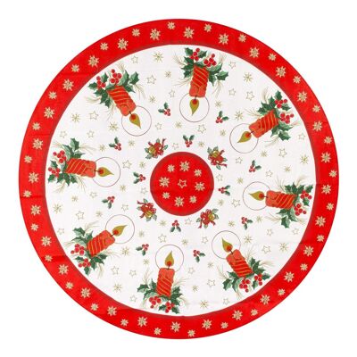 Round cotton and polyester tablecloth 150cm in diameter