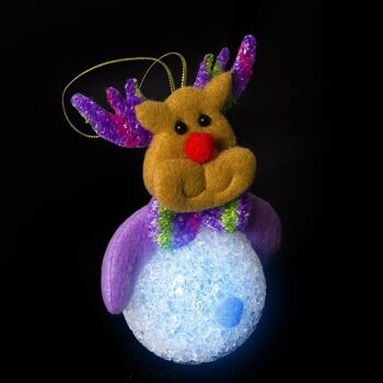 Pendentif sapin de Noël avec éclairage LED renne. 2