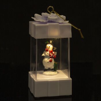 Lampe de Noël avec lumière, design cadeau avec un bonhomme de neige. 2