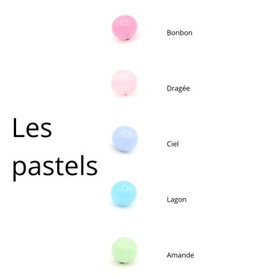 Pendientes de botón de 6 mm - 5 colores PASTEL a elegir - CRISTAL DE MURANO - vendidos individualmente